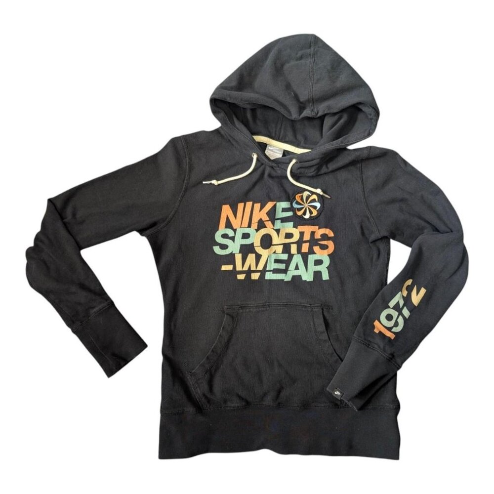 Nike Sportswear 70s style Pinwheel Retro long sleeve hooded shirt Size M